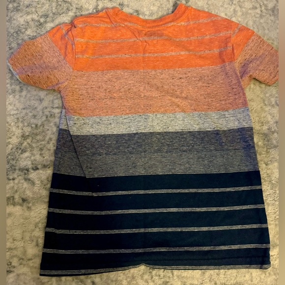 boys Cat & Jack orange/blue stripe shirt - XS (4/5) - Picture 3 of 3